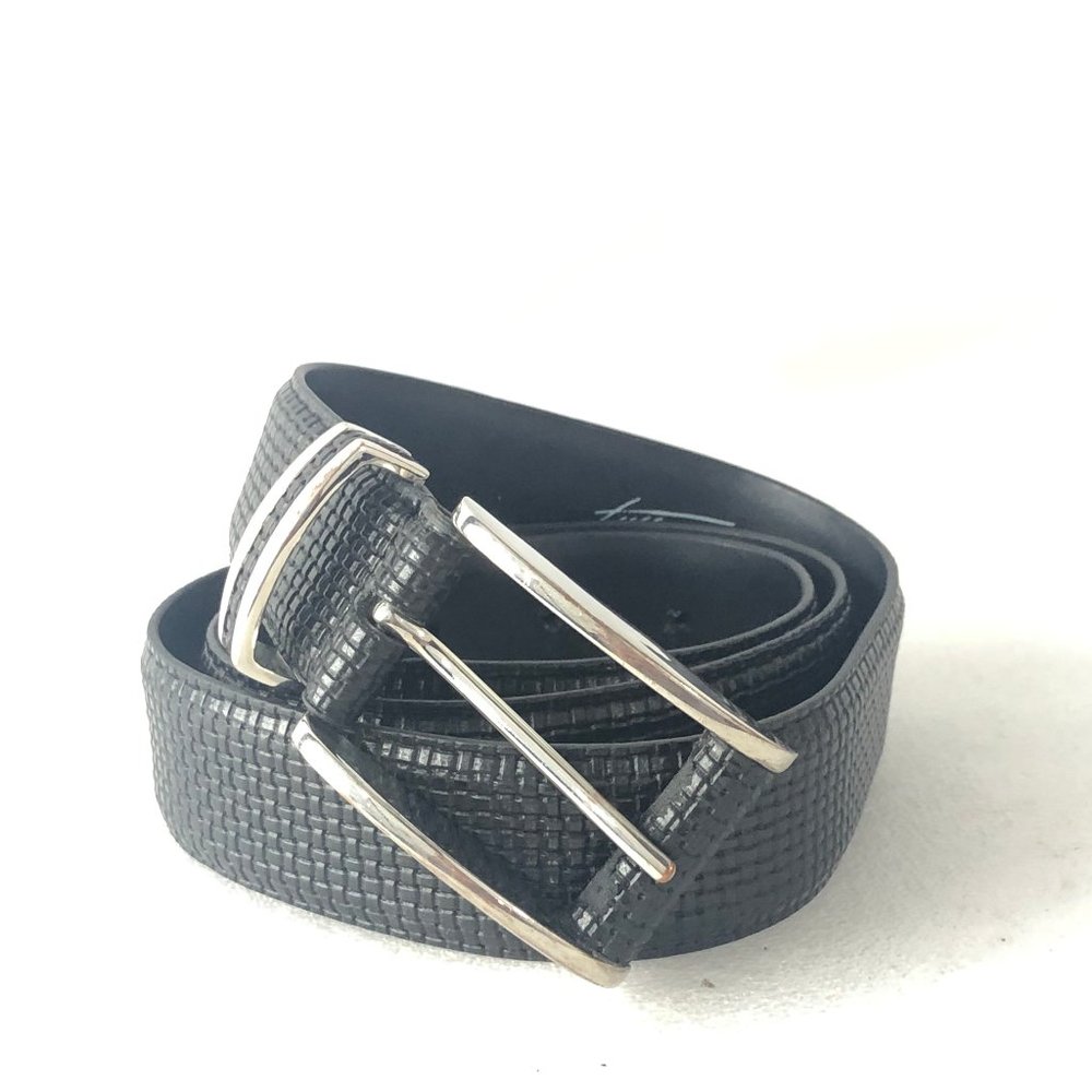 Tulliano Genuine Leather Black Belt, Size 36